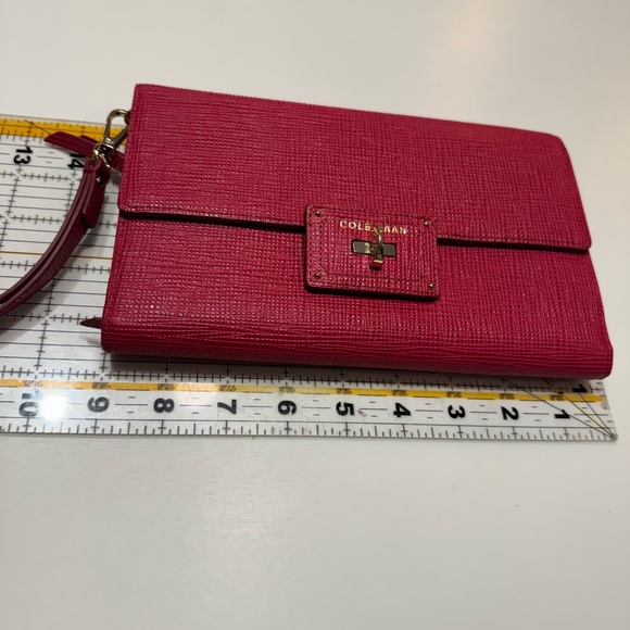 Cole Haan leather wristlet clutch with provided sling - Picture 8 of 13